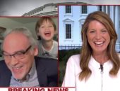 طفل يقاطع جده بطريقة كوميدية بمقابلة على الهواء عبر قناة MSNBC.. فيديو وصور