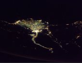 شاهد وادى النيل ودلتا مصر ليلا من المحطة الفضائية الدولية