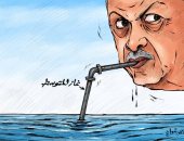 أردوغان يحاول الاستيلاء على ثروات البحر المتوسط فى كاريكاتير اماراتى