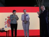 مايا مرسى تهنئ نهاد أبو القمصان لحصولها على وسام الاستحقاق من إسبانيا.. صور