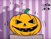 شبح فيروس كورونا يلقى بظلاله على احتفالات الهالوين فى كاريكاتير كويتي