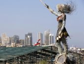 تمثال "عروس الثورة".. إبداع من رحم مأساة انفجار ميناء بيروت (صور)