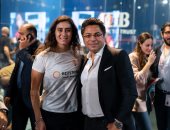 خالد أبوبكر يهنئ نور الشربيني بفوزها ببطولة الإسكواش المفتوحة