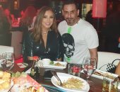 شاهد أنغام فى أحدث ظهور لها بصحبة محمد الشرنوبى وزوجته