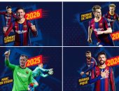 رسميا.. برشلونة يعلن تجديد عقد الرباعى بيكيه وتير شتيجن ودى يونج ولينجليت