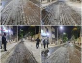 رصف شوارع العمرانية بالجيزة لإنشاء محاور بديلة لشارع الأهرام.. صور 