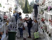 مواطنو إسبانيا يزينون المقابر بالورود احتفالاً بيوم القديسين.. ألبوم صور