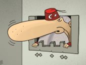 أردوغان يتدخل فيما لا يعنيه فى الشأن الليبى بكاريكاتير إماراتى