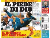 روائع إبراهيموفيتش ورونالدو تضىء الدوري الإيطالي وتتصدر الصحف.. صور