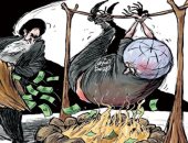 إيران تدمر الشرق الأوسط بالدولارت فى كاريكاتير سعودى
