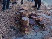 إصلاح هبوط أرضى بطريق كورنيش الاسكندرية 