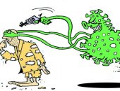 مفاجآت مميتة لفيروس كورونا بموجة الانتشار الثانية فى كاريكاتير عمانى