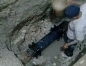 الانتهاء من إصلاح كسر ماسورة مياه للشرب وسط الإسكندرية.. صور
