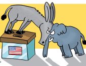 فوز الديمقراطيين بانتخابات أمريكا واستبعاد الجمهوريين فى كاريكاتير إماراتى