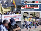 احتجاجات ضخمة بجزر الكنارى ضد العنصرية بسبب المهاجرين غير الشرعيين.. صور