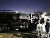 السيطرة على حريق نشب بسيارة مواد بترولية بمركز الغنايم فى أسيوط