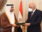 على عبد العال يستقبل عادل العسومى ويهنئه على اختياره رئيسا للبرلمان العربى
