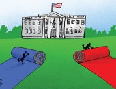 الجمهوريون يستعدون للخروج من البيت الأبيض فى كاركاتير إماراتى