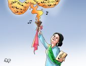 اليوم العالمى للغة العربية.. لغة الضاد شعلة تضىء الدرب فى كاريكاتير اليوم السابع