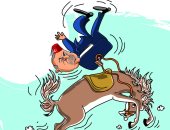أردوغان يسقط من حصان "أحلام السلطان" فى كاريكاتير سعودى
