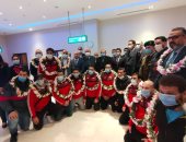 وزير الرياضة ورئيس الأولمبية يستقبلان منتخب الجودو أبطال أفريقيا بمطار القاهرة