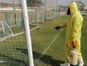 المقاولون يتصدى لكورونا بحملة تطهير لملعب التدريب وصالة الجيم.. صور