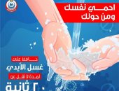 الصحة تنصح المواطنين بغسل الأيدى بالماء والصابون 20 ثانية قبل ارتداء الكمامة