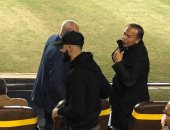 فرجانى ساسى يدعم الزمالك أمام إنبى من مقصورة بتروسبورت.. فيديو وصور