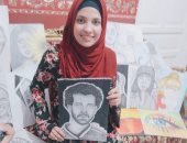 "منة الله" من الإسكندرية تشارك صحافة المواطن برسومات تبرز موهبتها الفنية