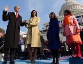 الرئيس الأمريكى الأسبق باراك أوباما يصل مع زوجته لحفل تنصيب بايدن