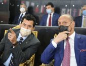 وزير الرياضة يشهد مباراة مصر و الاتحاد الروسى ببطولة العالم لليد بصالة ستاد القاهرة 