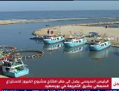 الرئيس السيسى يفتتح بعد قليل مشروع الفيروز للاستزراع السمكى شرق بورسعيد