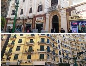 القاهرة الخديوية تستعيد رونقها.. توحيد واجهات المحال لعقارات بميدانى طلعت حرب ومصطفى كامل يُظهر جمال التصميمات المعمارية ويخلصها من عشوائية وتعديات المحال.. مراجعة لأنشطة العقارات للحفاظ على التراث.. صور