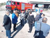 السيطرة على حريق أسفل كوبرى مرغم بالطريق الصحراوى بالإسكندرية.. صور