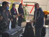 منتخب الدنمارك الفائز ببطولة كأس العالم لكرة اليد يغادر القاهرة .. صور 