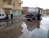سحب مياه الأمطار بشوارع مدينتى الحسنة ونخل بوسط سيناء.. صور