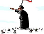 مرشد إيران يحرك المليشيات الإرهابية فى كاريكاتير سعودى