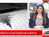 زلزال يضرب شمال الإسكندرية بقوة 3.5 ريختر فى نشرة تليفزيون اليوم السابع  