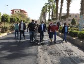 محافظ المنوفية يتفقد رصف طريق "شبين الكوم – الباجور".. صور