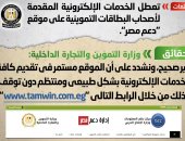 الحكومة تُكذب شائعة تعطل الخدمات الإلكترونية لبطاقات التموين على "دعم مصر"