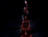 برج خليفة يتزين بأضواء الليزر احتفالا بالعام الصينى الجديد.. فيديو