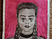 "مريم" من الإسكندرية تشارك "صحافة المواطن" موهبتها بالرسم