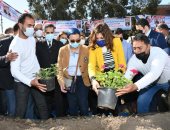 وزيرتا الهجرة والبيئة ومحافظ الغربية يغرسون 3 أشجار بقرية صفط تراب فى المحلة