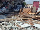 سقوط سقف خشبى من أحد للمنازل بسبب شدة الرياح  فى دمياط