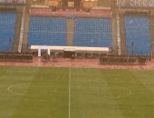 الأمطار تغرق أرض ملعب استاد القاهرة قبل مباراة الزمالك والإسماعيلي