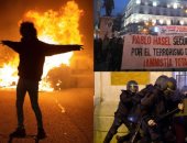 اعتقال 21 شخصا وسط احتجاجات وأعمال شغب فى برشلونة بإسبانيا