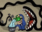 الإرهاب ينهش الدول الممولة له بعد نموه فى كاريكاتير إماراتى