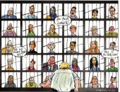 البريطانيون "سجناء" بانتظار قرارات جونسون لرفع الإغلاق فى كاريكاتير "التايمز"