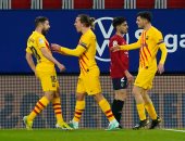 برشلونة يتفوق على أوساسونا 1-0 بالشوط الأول فى الدوري الإسباني.. فيديو