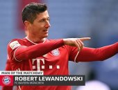 روبرت ليفاندوفسكي لاعب الجولة الـ26 في الدوري الألماني